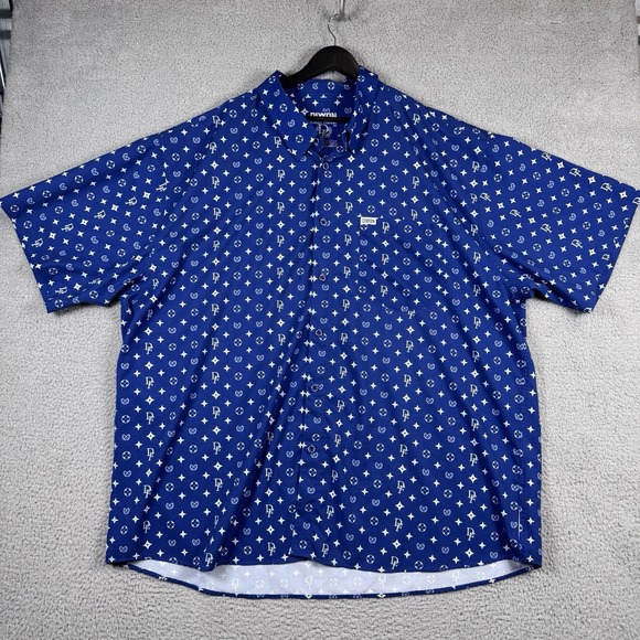 DIXXON Other - Dixxon Shirt Mens 5XL Blue The Bougie Hawaiian Monogram D-Lite Camp Dad Party